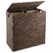 Casafield 2-Section Laundry Hamper with Removable Liner Bags, Woven Water Hyacinth Double Laundry Basket Sorter for Clothes and Towels